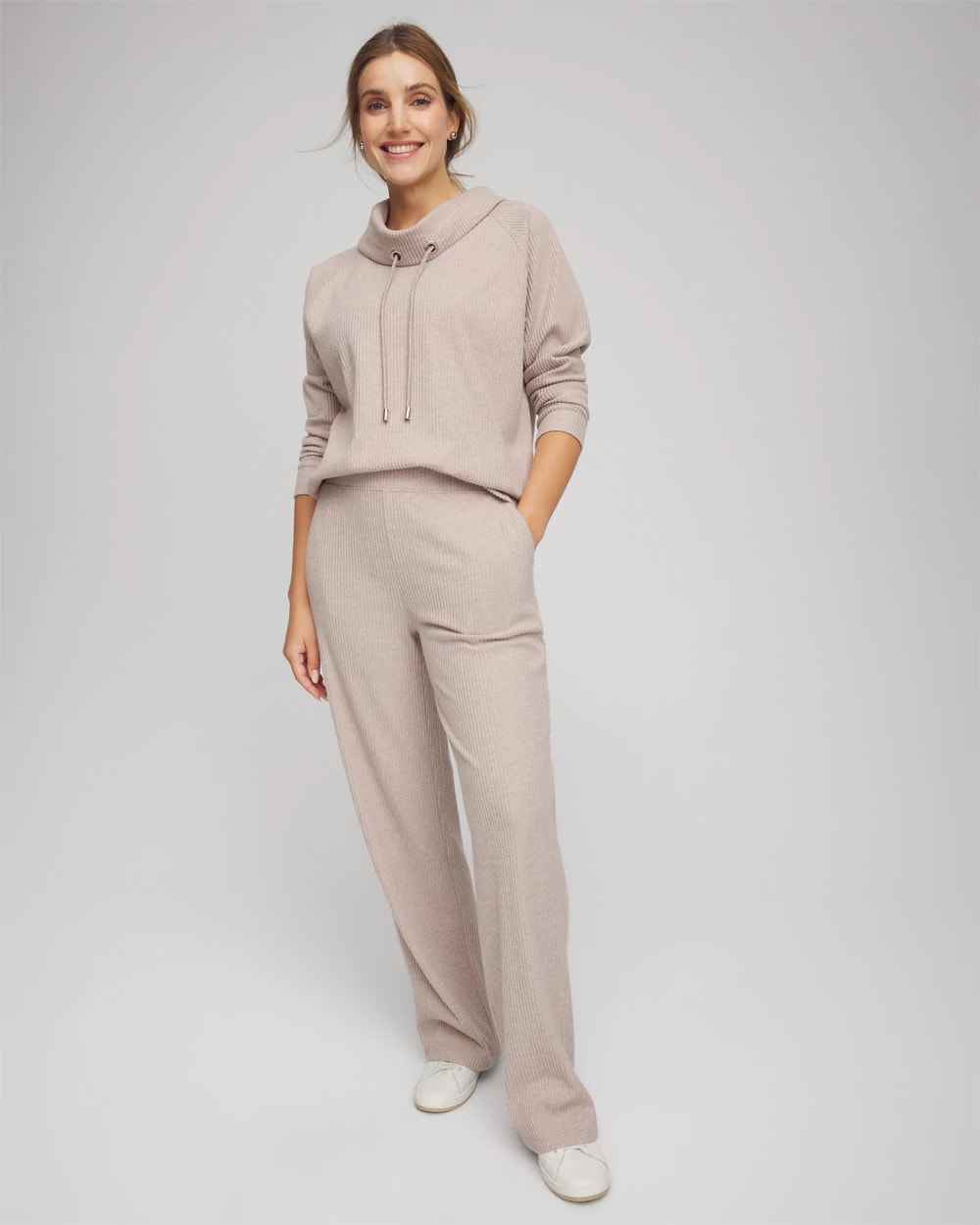 Zenergy® Brushed Ribbed Pants Light Taupe Heather - Chico's