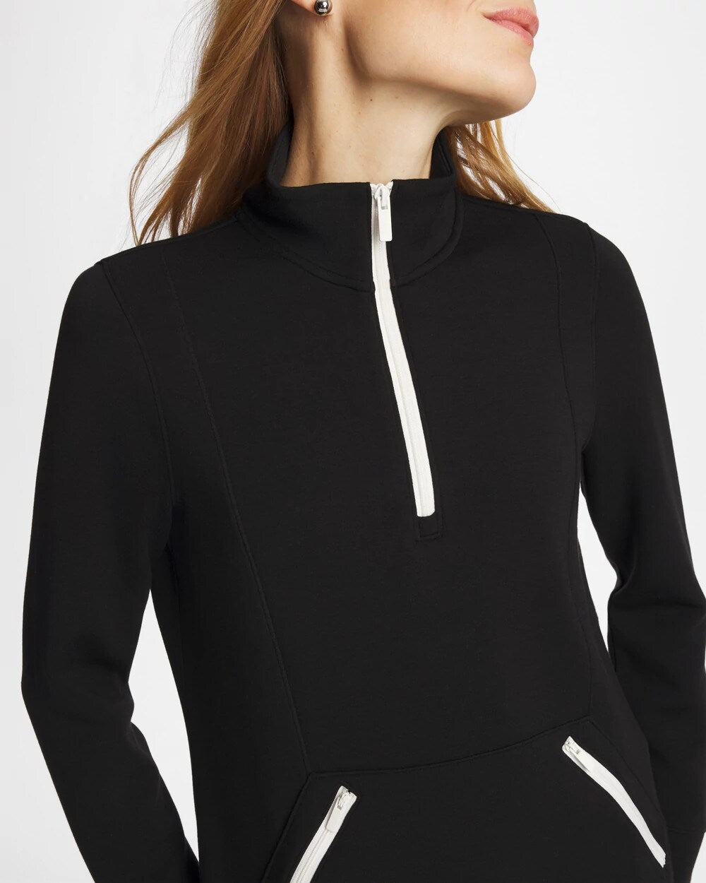 Zenergy® Soft Contrast Half Zip Pullover Black - Chico's