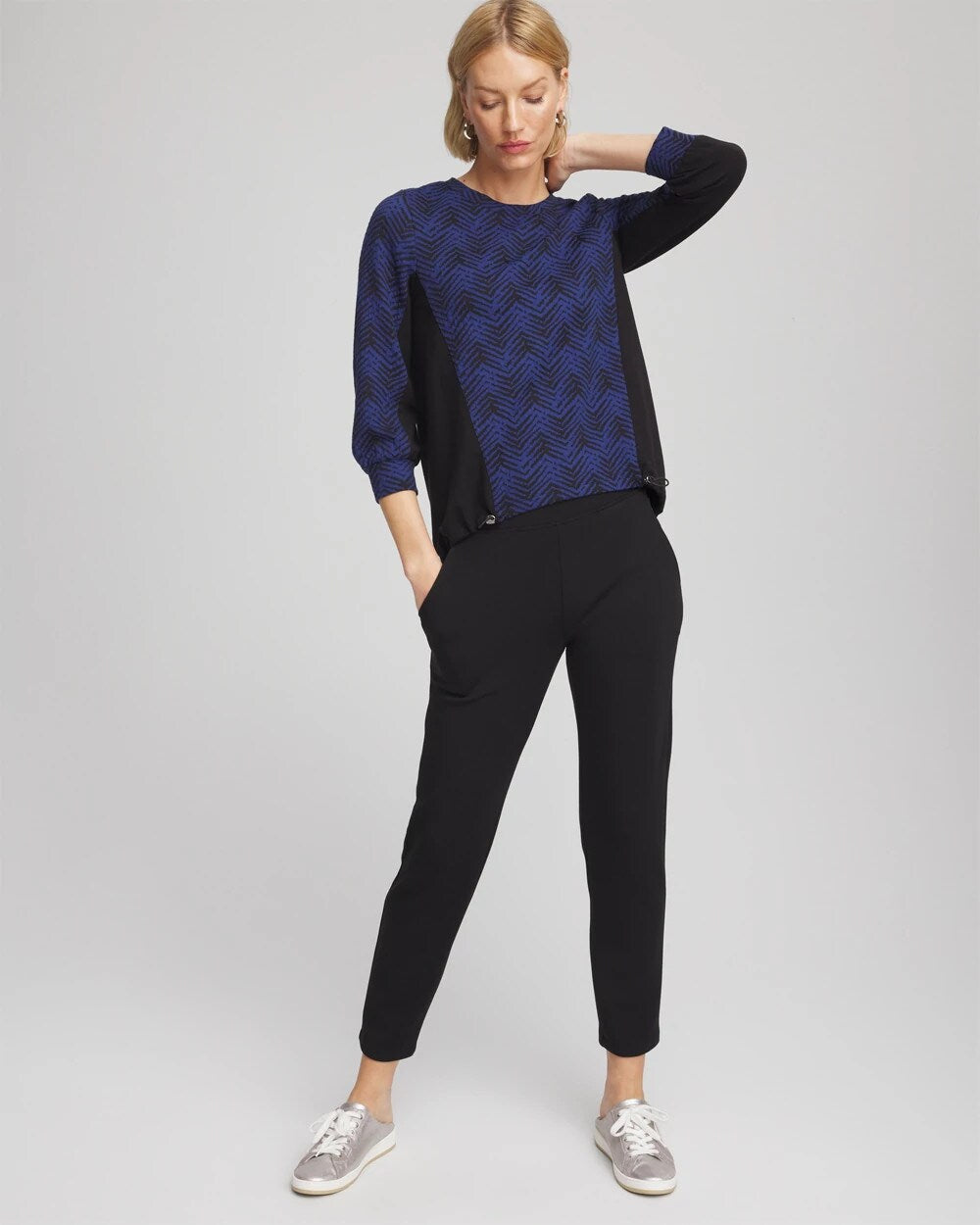 Zenergy® Jacquard Bungee Top Dark Harbor - Chico's