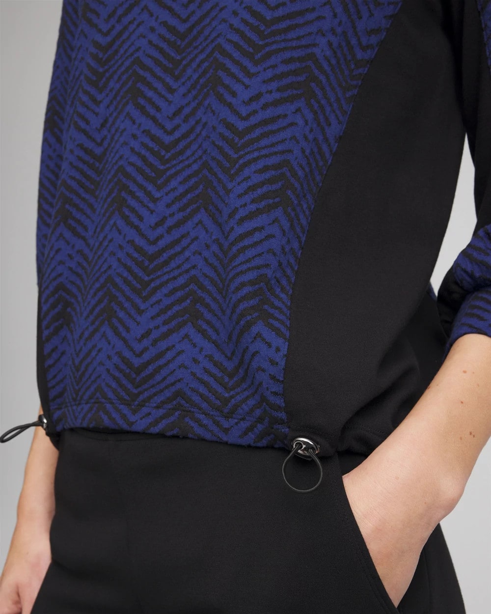 Zenergy® Jacquard Bungee Top Dark Harbor - Chico's
