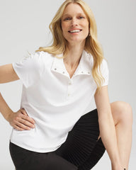 Zenergy® UPF Mockneck Short-Sleeve Top Alabaster - Chico's