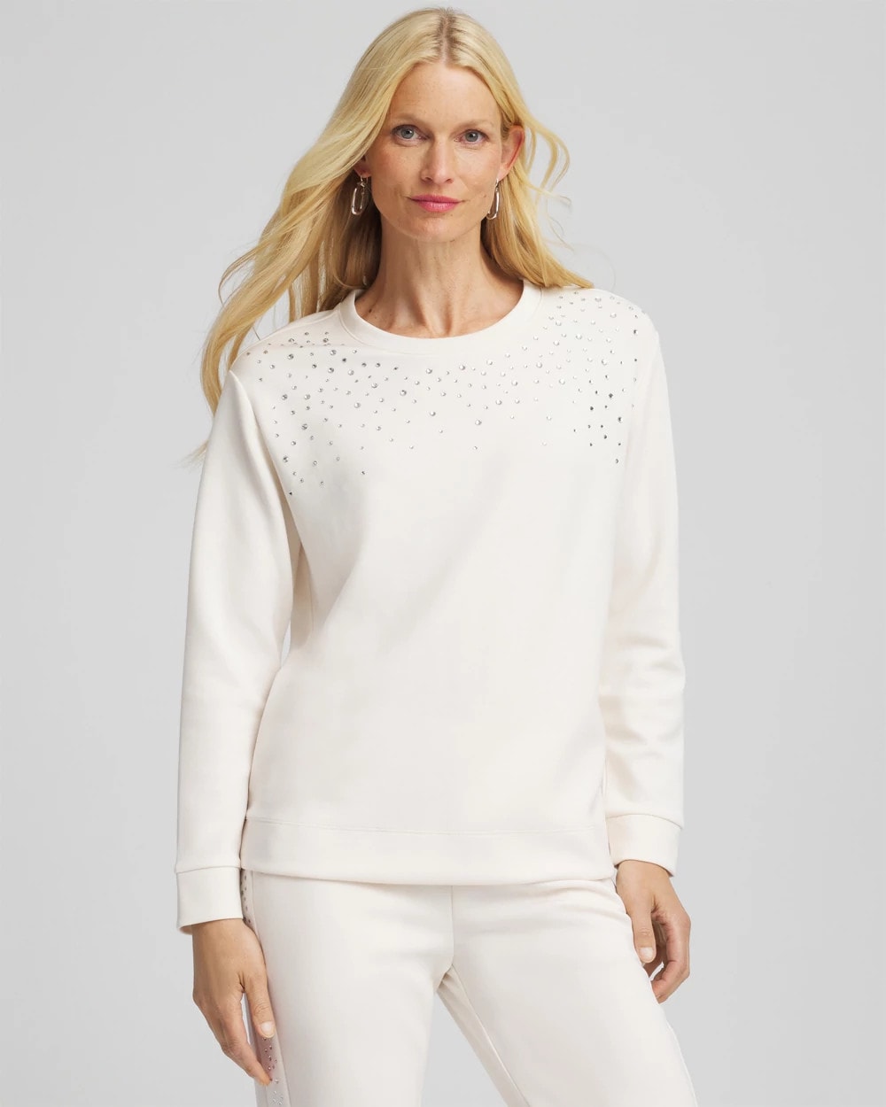 Zenergy® Rhinestone Pullover Top English Cream - Chico's