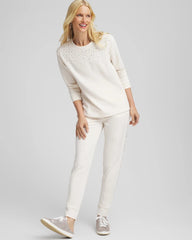 Zenergy® Rhinestone Pullover Top English Cream - Chico's