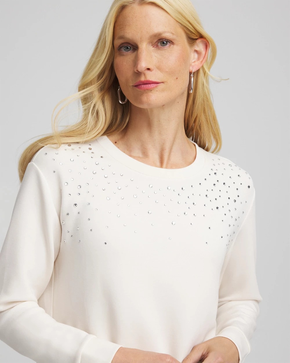 Zenergy® Rhinestone Pullover Top English Cream - Chico's