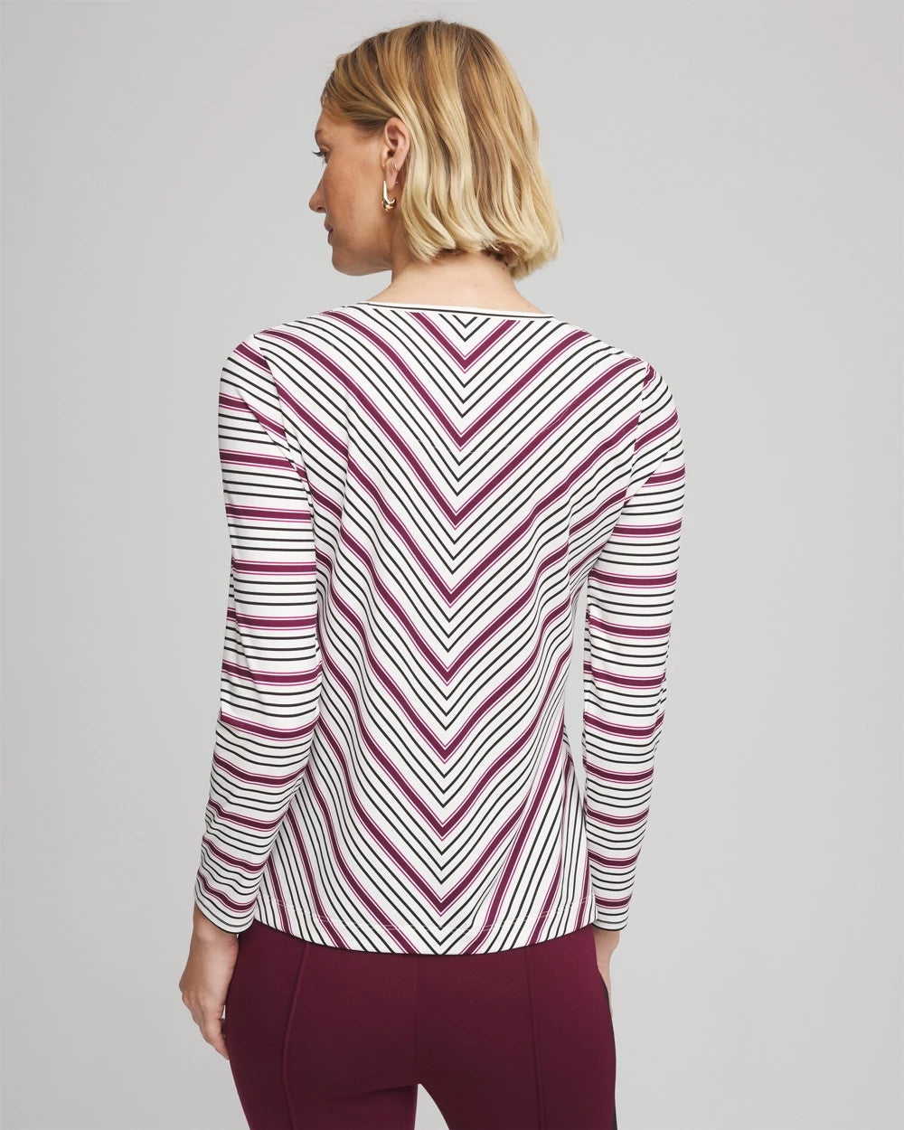 Zenergy® Soft Brushed Striped Top Deep Chianti - Chico's