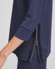 Zenergy® Satin-Trim Tunic Passport Blue - Chico's