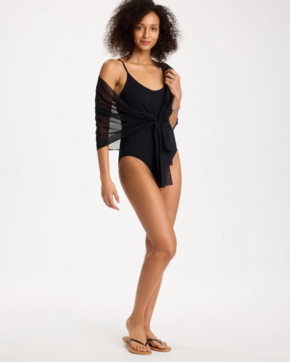 Gottex Yuri Flower Mesh One Piece Swimsuit Black - Chico's