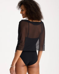 Gottex Yuri Flower Mesh One Piece Swimsuit Black - Chico's