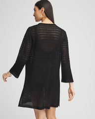 Chico's Tie-Front Beach Swimsuit Cover-Up Black - Chico's