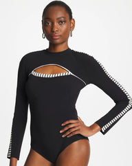 Gottex Coco Long Sleeve One Piece Black/White - Chico's