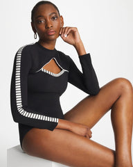 Gottex Coco Long Sleeve One Piece Black/White - Chico's