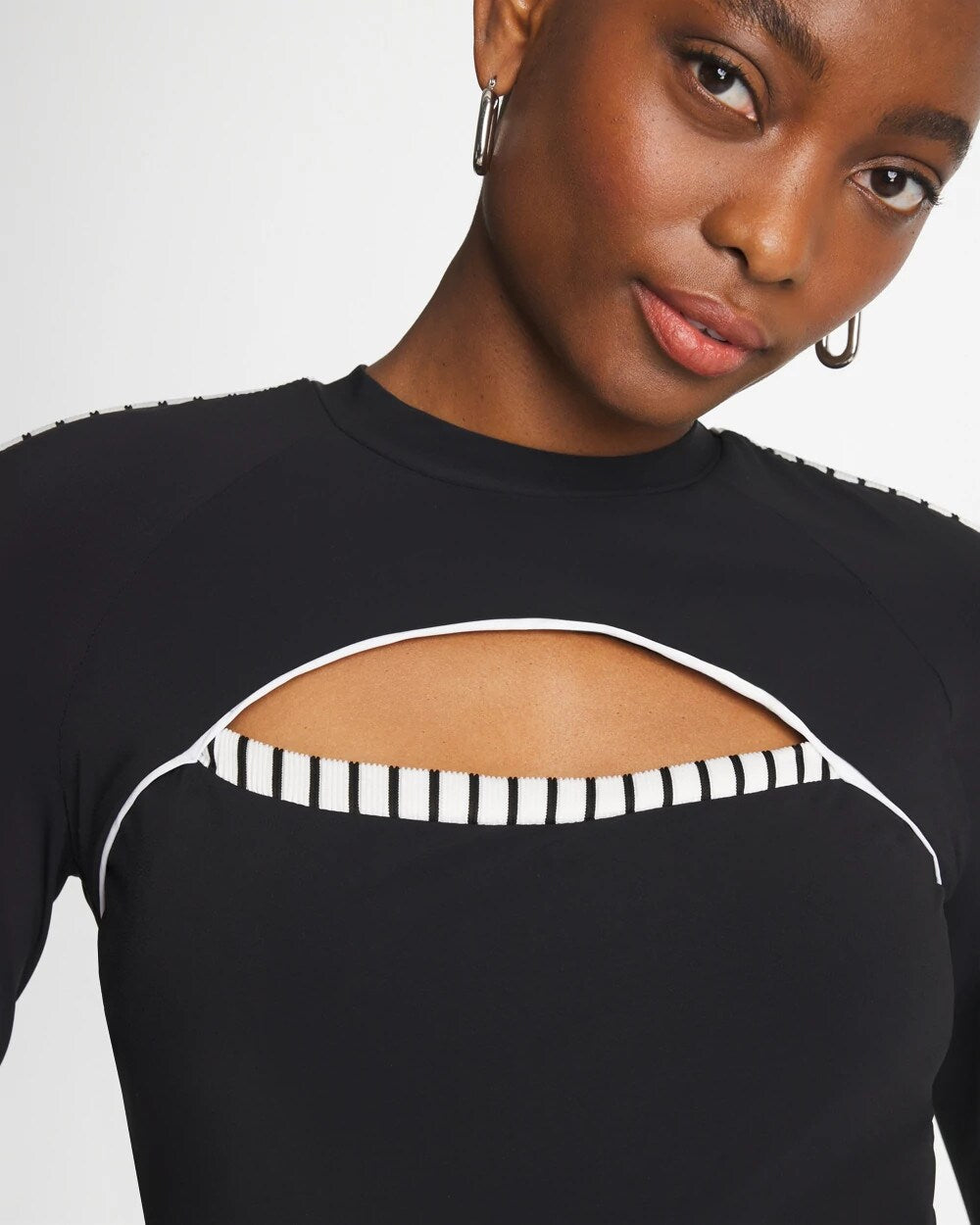 Gottex Coco Long Sleeve One Piece Black/White - Chico's