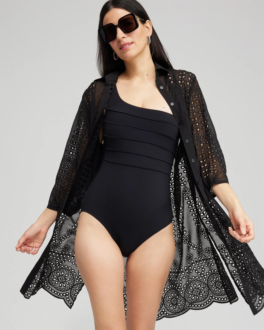 Shirt Dress Swim Coverup Black - Chico's