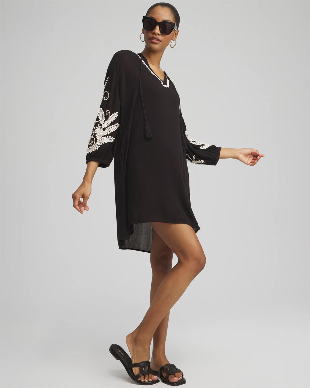Embroidered Coverup Dress Black - Chico's