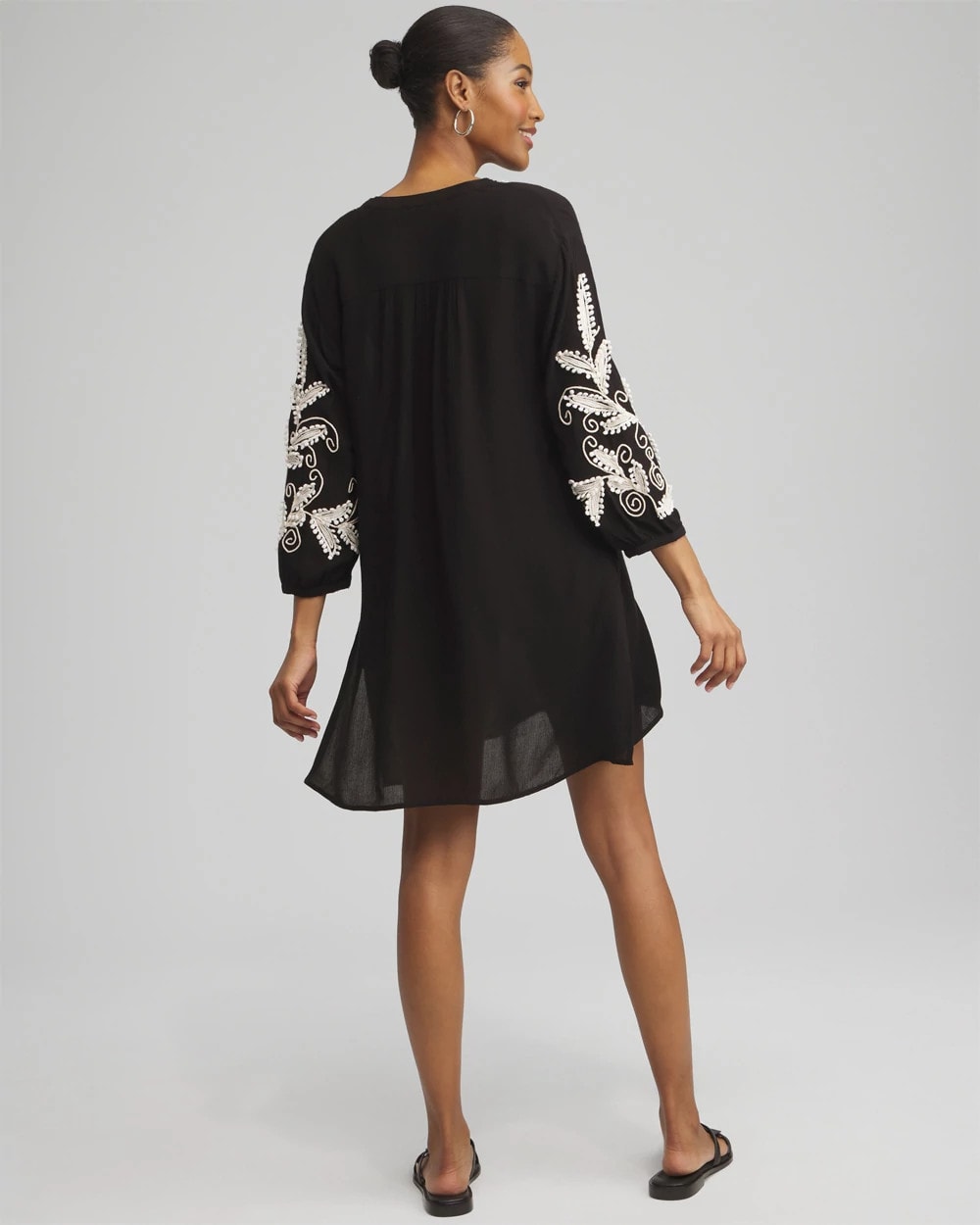 Embroidered Coverup Dress Black - Chico's