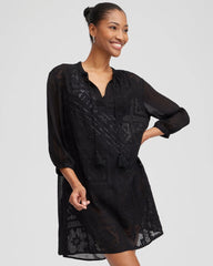 Embroidered Swim Dress Coverup Black - Chico's