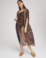 Miraclesuit® Raya De Safari Kimono Cover-Up Black/Brown - Chico's