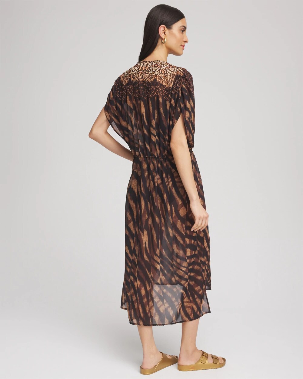 Miraclesuit® Raya De Safari Kimono Cover-Up Black/Brown - Chico's