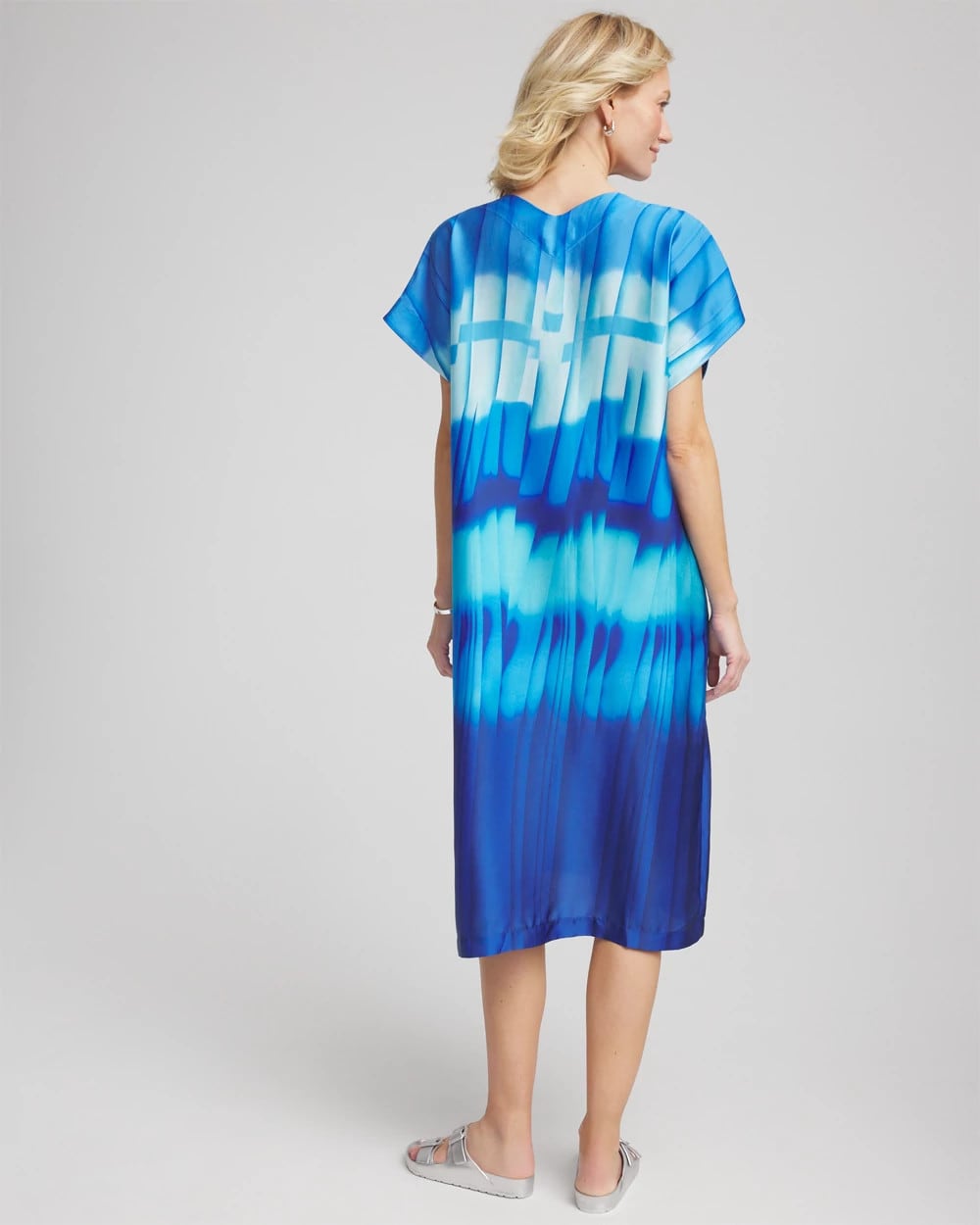 Gottex Golden Hour V-Neck Dress Cover-Up Blue Multi - Chico's