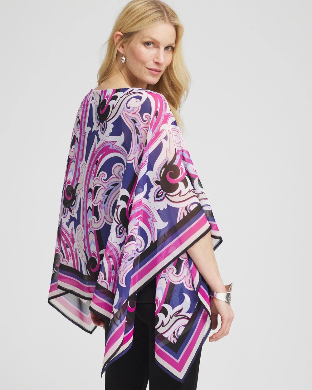 Travelers™ Paisley Chiffon Layered Top Purple Clover - Chico's