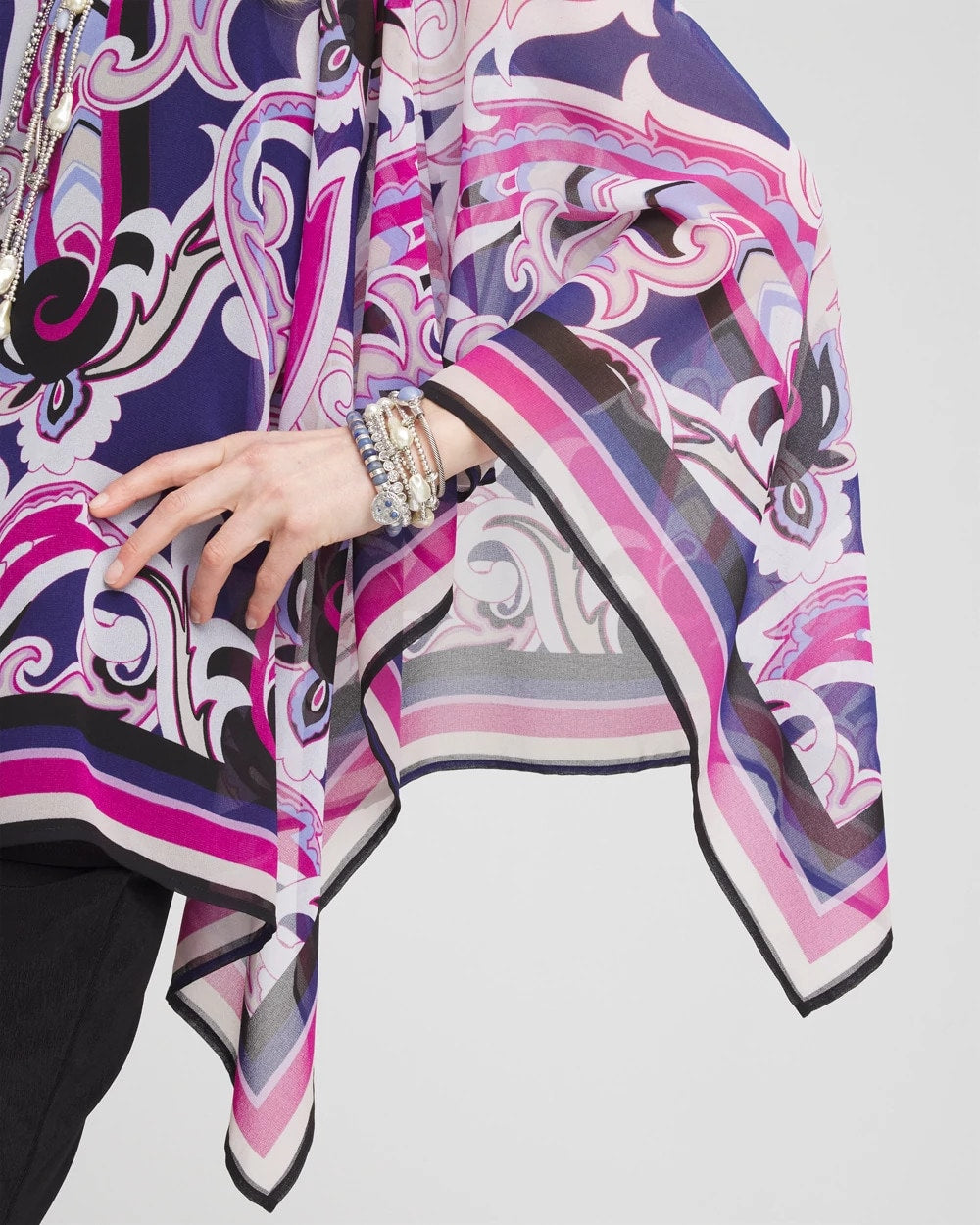Travelers™ Paisley Chiffon Layered Top Purple Clover - Chico's