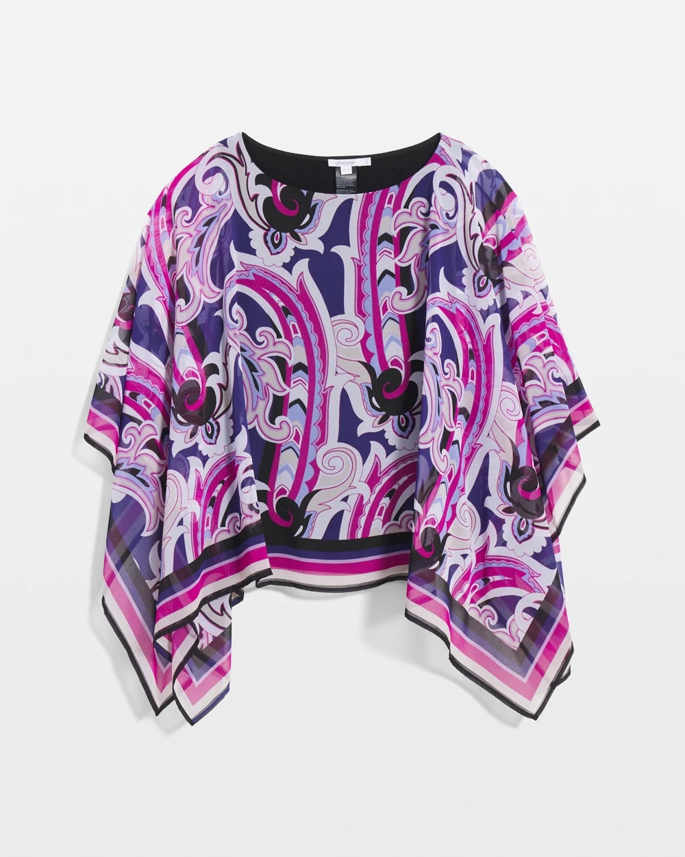 Travelers™ Paisley Chiffon Layered Top Purple Clover - Chico's