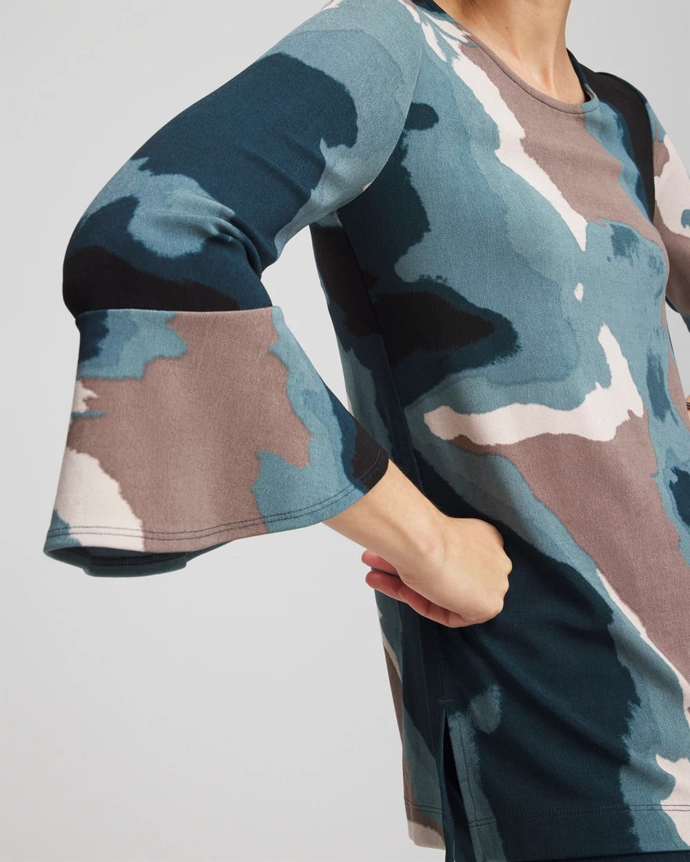 Travelers™ Crystal Flounce Sleeve Tunic Teal Shadow - Chico's