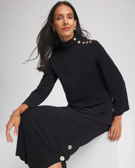 Travelers™ Button Mockneck Top Travelers Black - Chico's