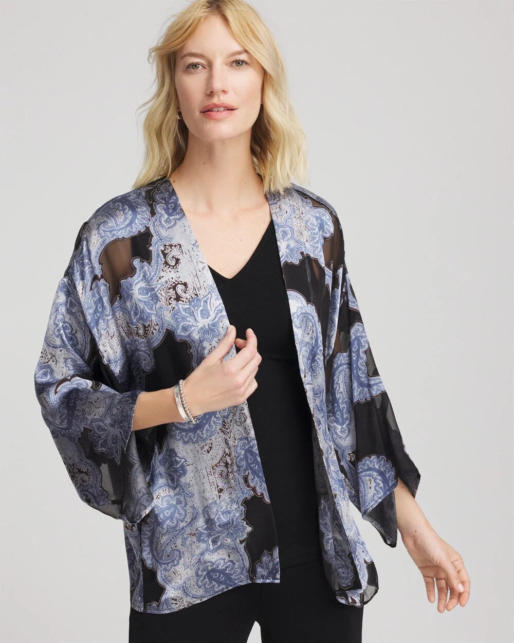 Travelers™ Collection Paisley Burnout Jacket Canyon Blue - Chico's