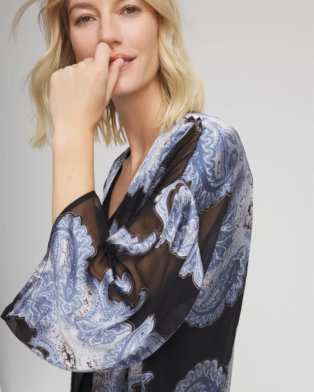 Travelers™ Collection Paisley Burnout Jacket Canyon Blue - Chico's