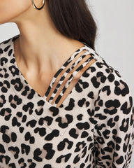 Travelers™ Animal-Print Lattice Top Deep Taupe - Chico's