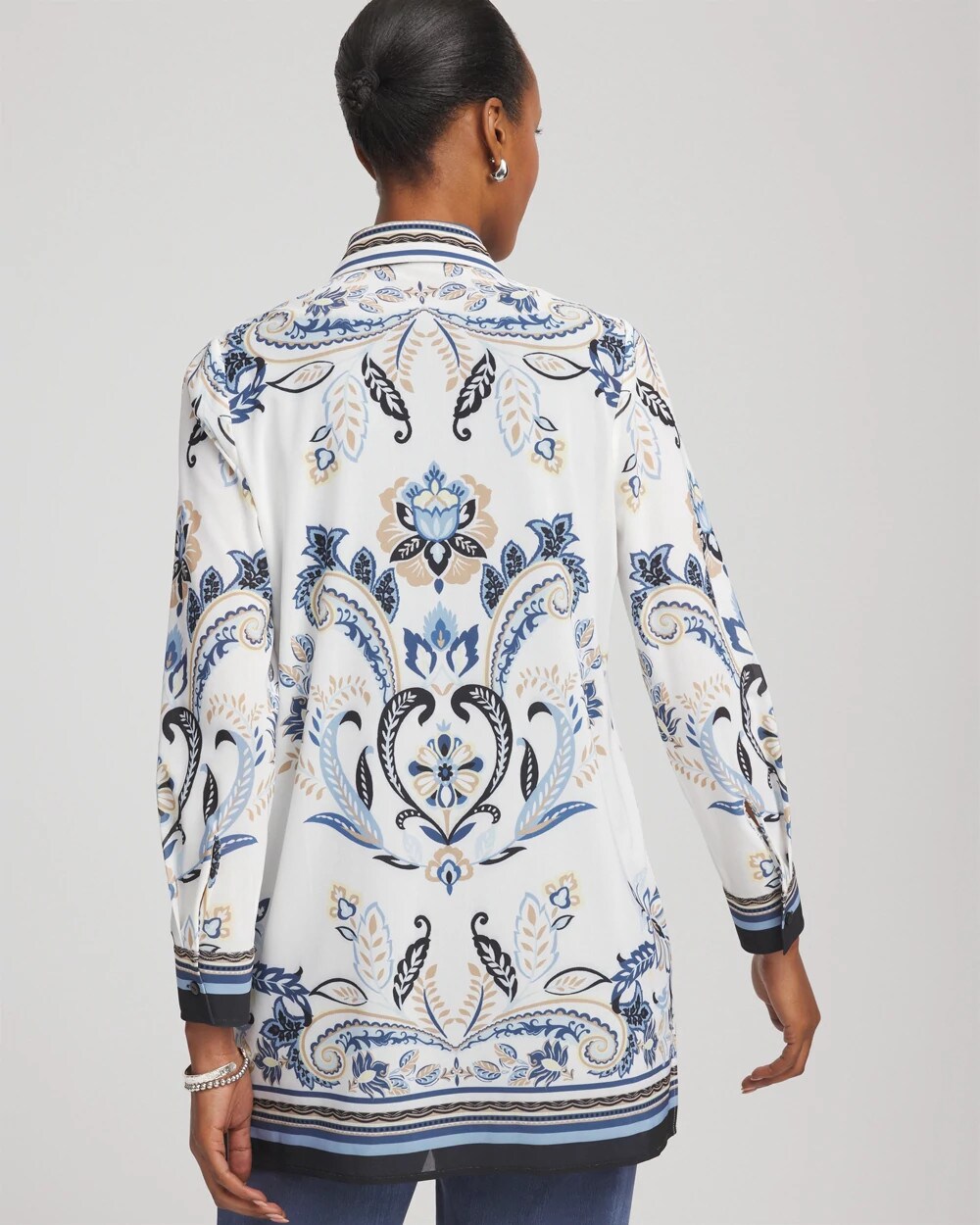 Travelers™ Collection Paisley Mesh Shirt Jacket Canyon Blue - Chico's