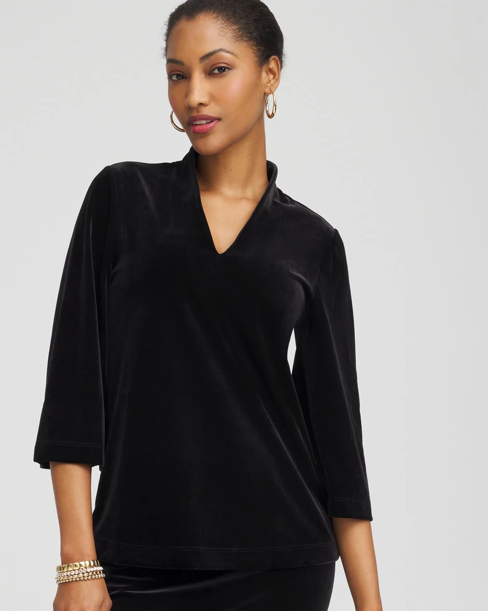 Travelers™ Velvet V-Neck Kimono Sleeve Top Travelers Black - Chico's