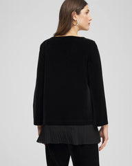 Travelers™ Chiffon Hem Velvet Tunic Travelers Black - Chico's
