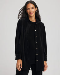 Travelers™ Velvet Button-Down Shirt Travelers Black - Chico's