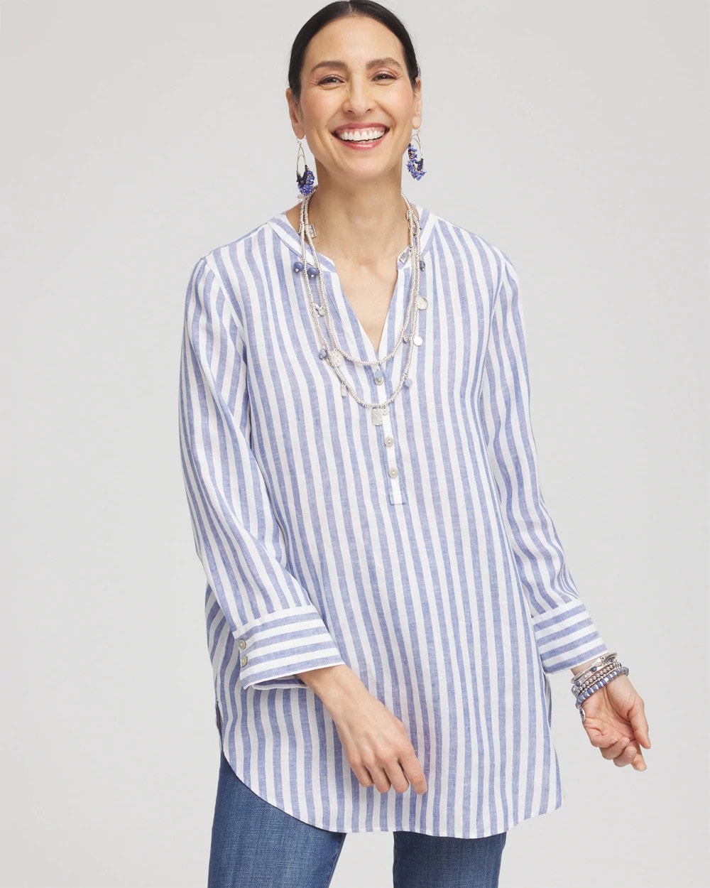 No Iron™ Linen Tunic Indigo - Chico's