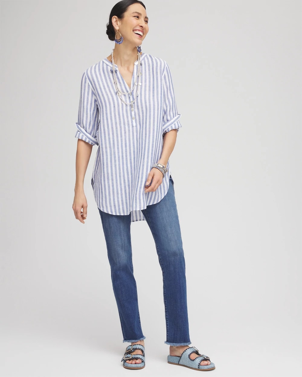 No Iron™ Linen Tunic Indigo - Chico's