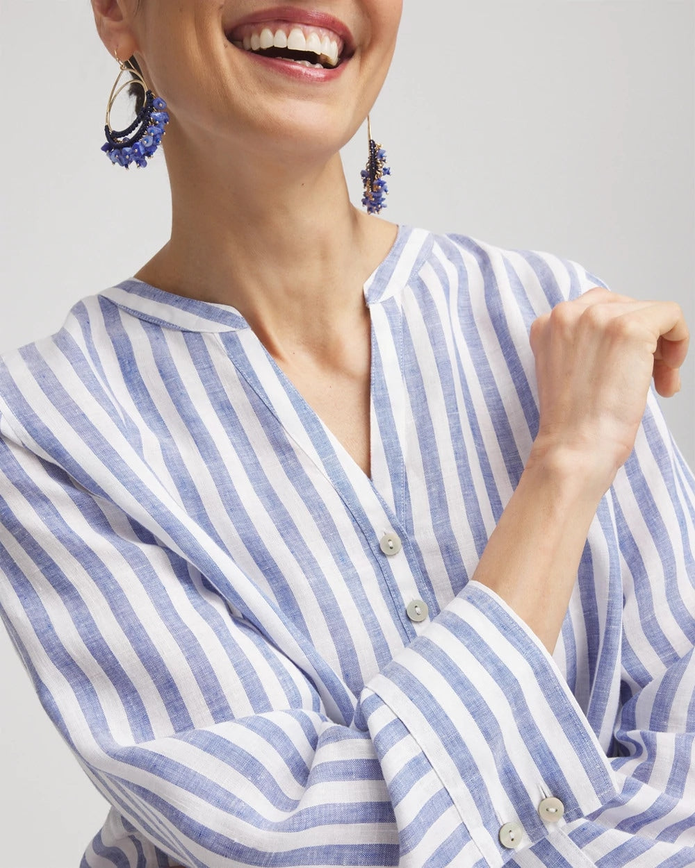No Iron™ Linen Tunic Indigo - Chico's