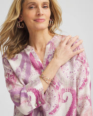 No Iron™ Multi Paisley Linen Tunic French Blush - Chico's
