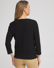 Textured Scoopneck Cardigan Black - Chico's
