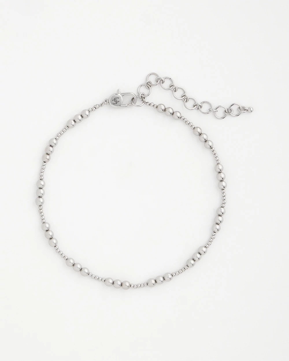 Silvertone Beaded Necklace Silver - Chico's