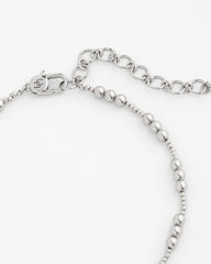 Silvertone Beaded Necklace Silver - Chico's
