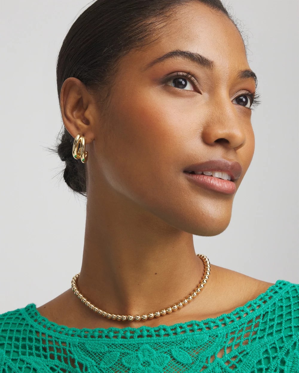 Golden Beaded Necklace Gold - Chico's
