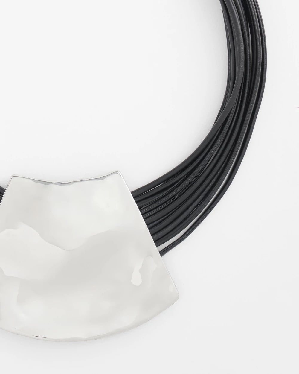 Pendant Bib Necklace Black/Silver - Chico's