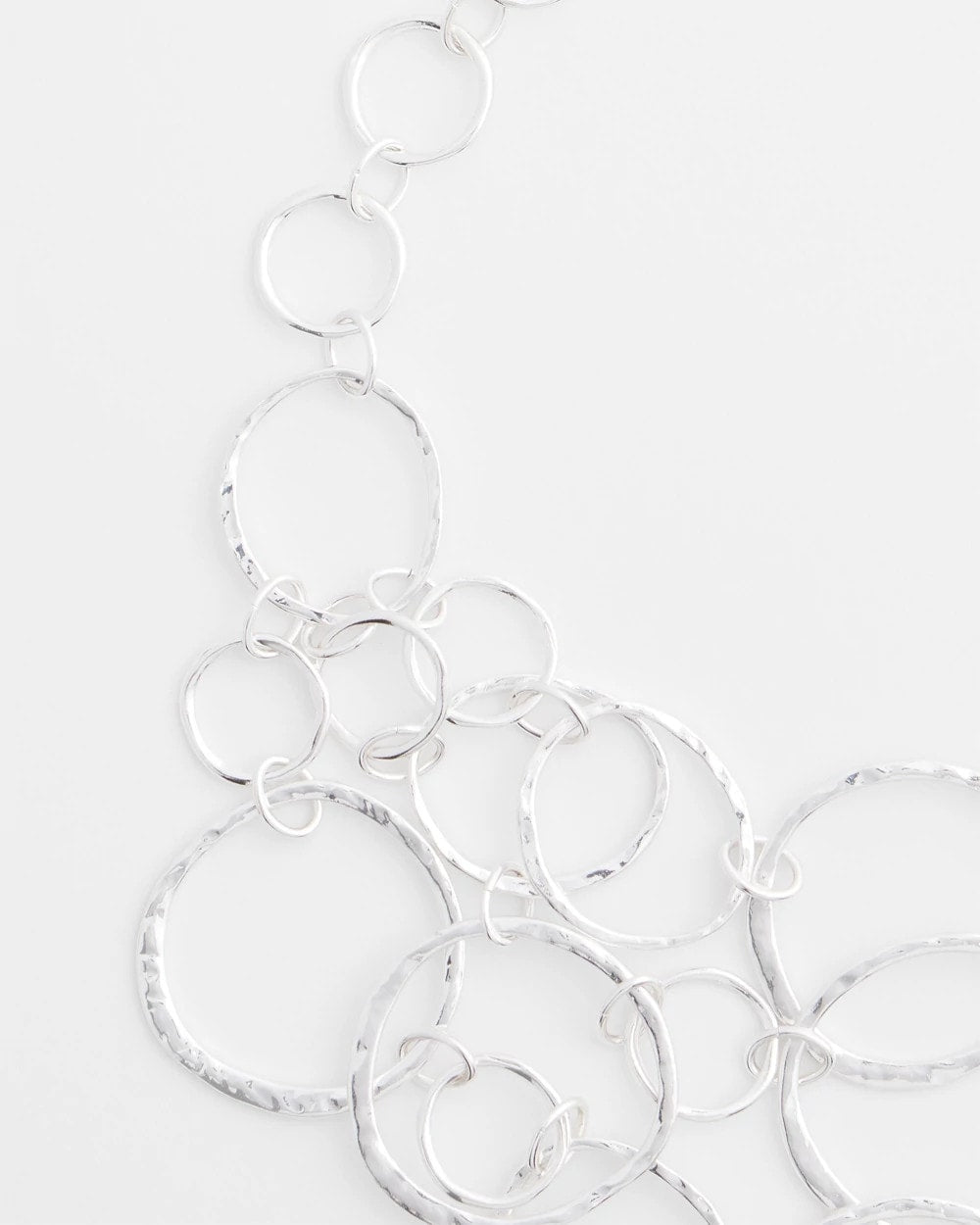 Short Silvertone Multi-Strand Link Necklace Silver - Chico's