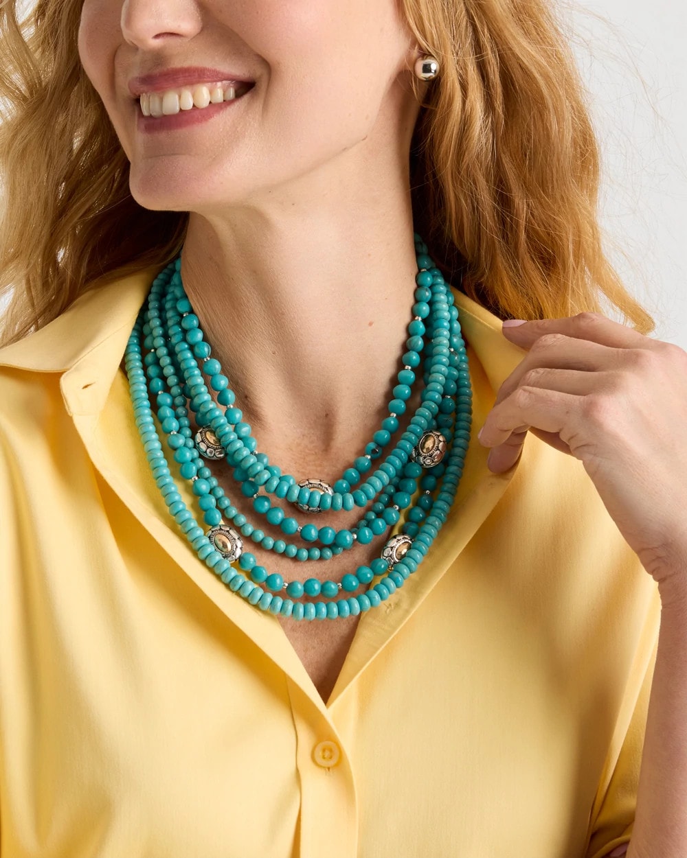 Turquoise Multistrand Bib Necklace Turquoise - Chico's