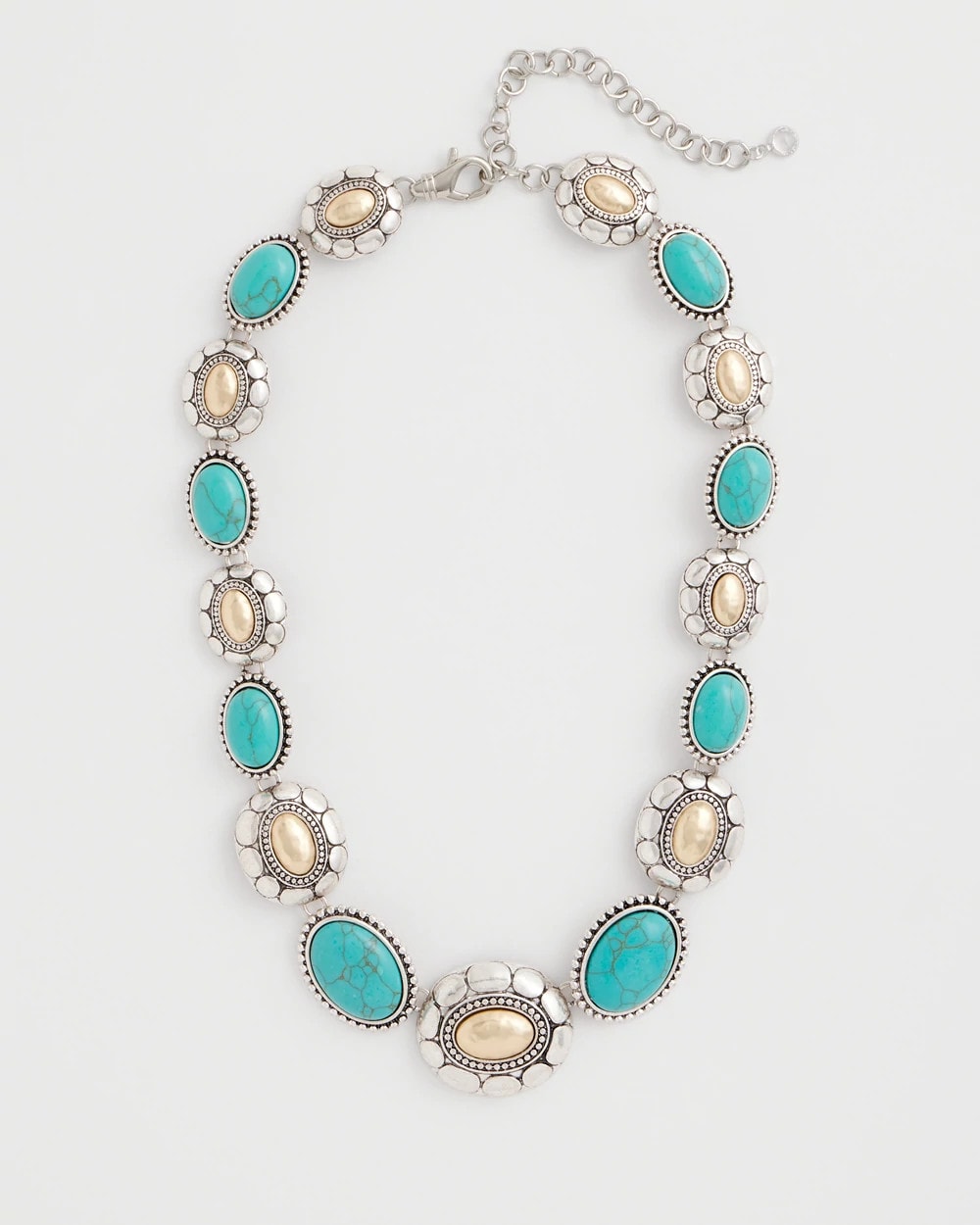 Turquoise Mixed Metal Collar Necklace Turquoise - Chico's