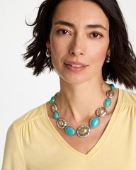 Turquoise Mixed Metal Collar Necklace Turquoise - Chico's