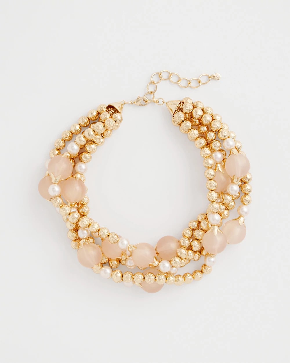 Gold Pink Chunky Beaded Necklace Pink - Chico's