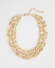 Convertible Three-Strand Chain Necklace Gold - Chico's